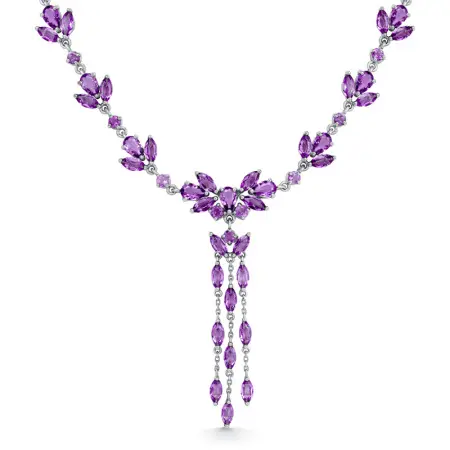 Колье из серебра с аметистами