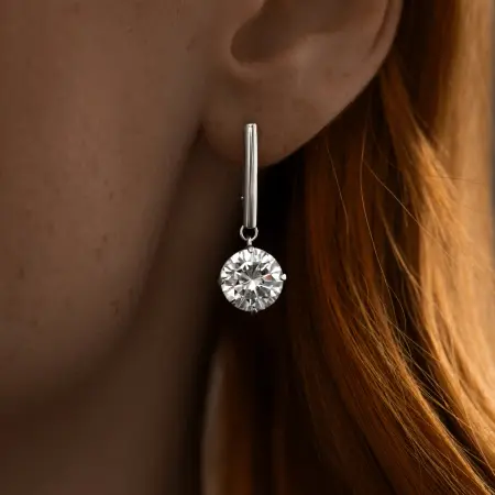 Серебряные серьги с фианитами