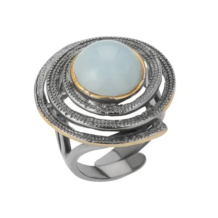 Серебряное кольцо с аквамарином