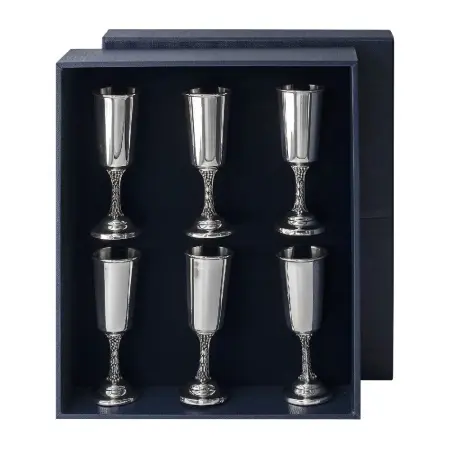 Набор серебряных рюмок «Виноград» - 6 предметов