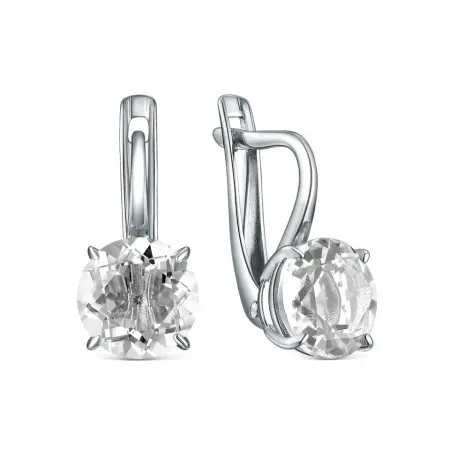 Серьги из серебра с горным хрусталём