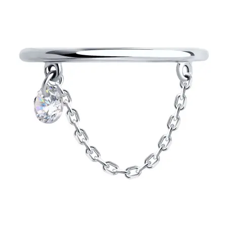 Кольцо из серебра с фианитом