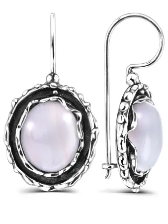 Серьги из серебра с агатом