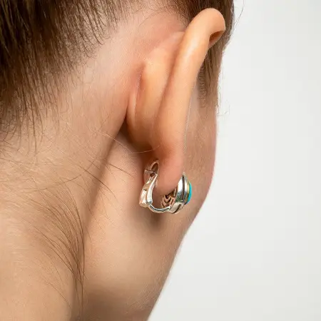 Серьги из серебра с бирюзой