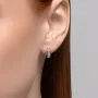 Серьги-хупы из серебра с фианитами
