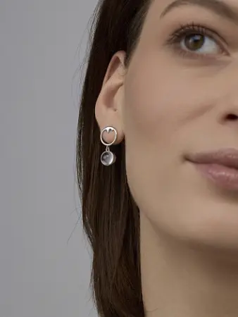 Серьги из серебра с горным хрусталем