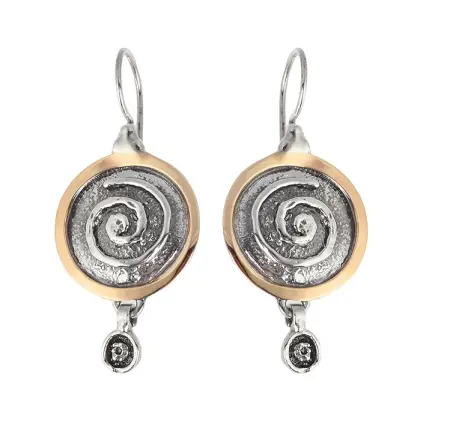 Серьги из серебра с позолотой