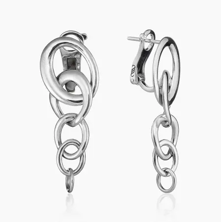 Серебряные серьги «Звенья»