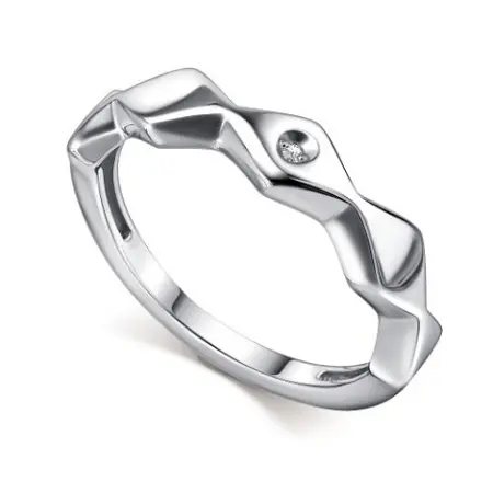 Кольцо из серебра с бриллиантом