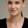 Колье из серебра с празиолитом и фианитом