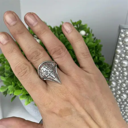 Серебряное кольцо «Ворон»