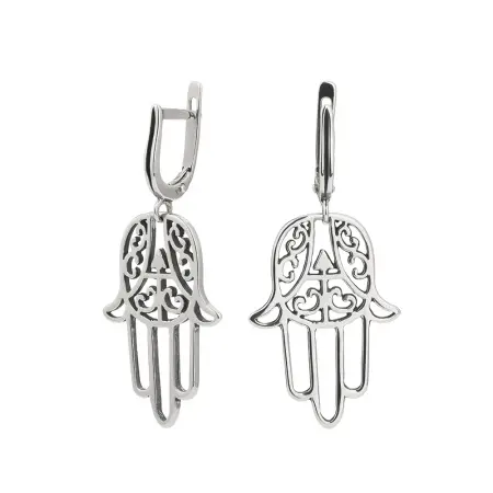 Серьги из серебра «Рука Фатимы»