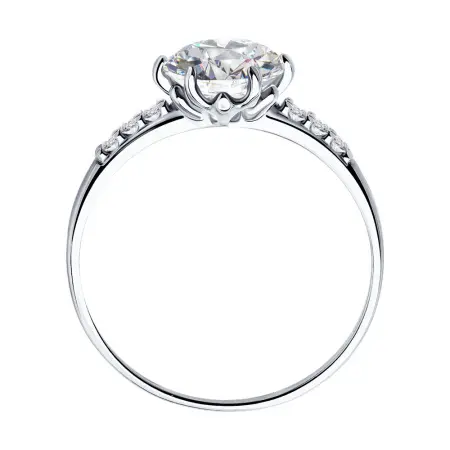 Кольцо из серебра с фианитами