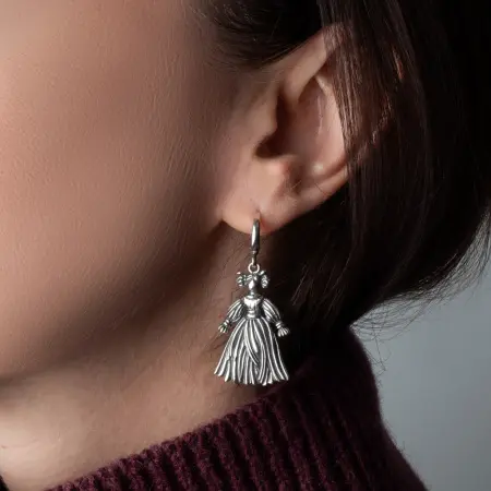 Серьги из серебра «Соломинка»