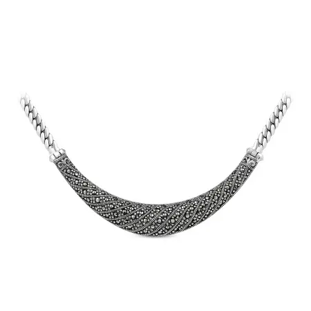 Колье из серебра с марказитами