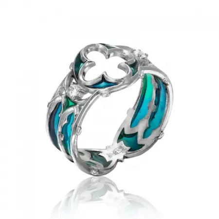 Набор колец из серебра «Витражи»