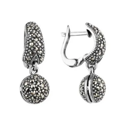 Серьги из серебра с марказитами
