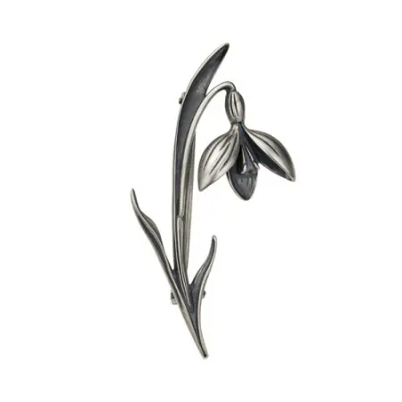 Серебряная брошь «Подснежнк»