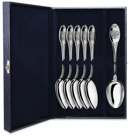 Серебряный набор «Единство» 6 чайных ложек