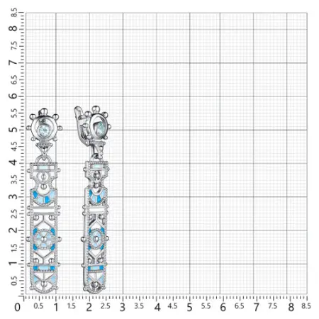 Серьги из серебра с топазами и эмалью «Маруся»