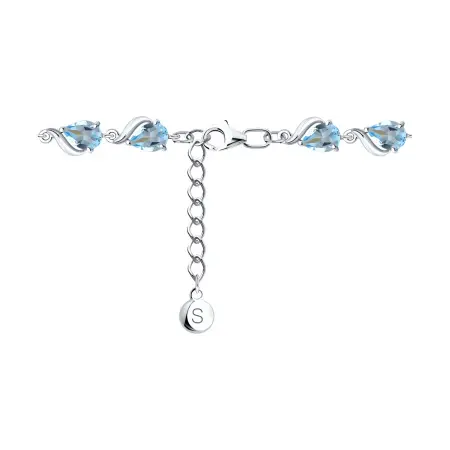 Браслет из серебра с топазами и фианитами