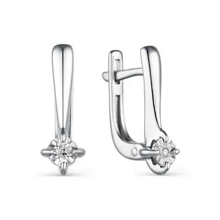 Серьги из серебра с бриллиантом