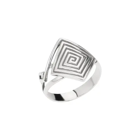 Серебряное кольцо «Лабиринт ромб»