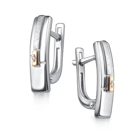 Серьги из серебра с бриллиантом