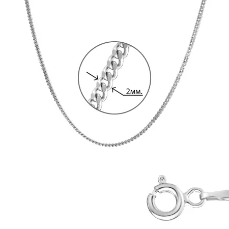 Серебряная тонкая цепь «Панцирная»