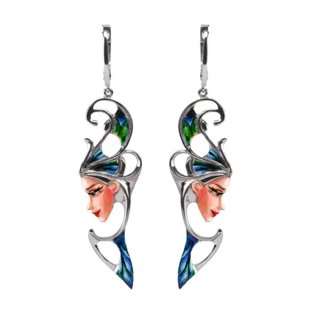 Серебряные серьги с эмалью
