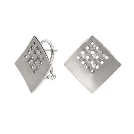 Серьги из сатинированного серебра