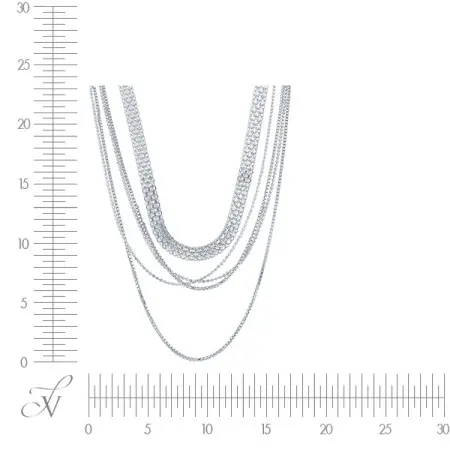 Многослойное колье из серебра