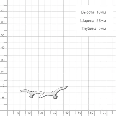 Серебряная брошь «Птицы»