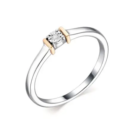 Кольцо из серебра с бриллиантом