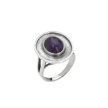 Серебряное кольцо с чароитом