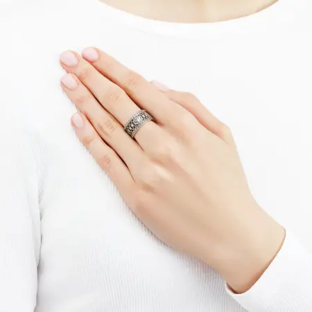 Кольцо из серебра «Петербург. Иоанновский мост» с фианитами