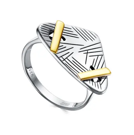 Кольцо из серебра с позолотой