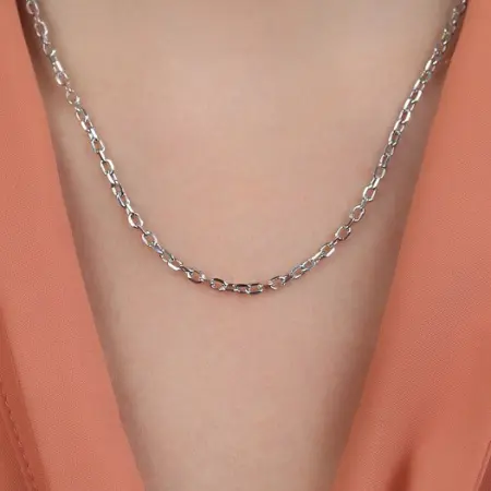 Цепь серебряная «Якорная»