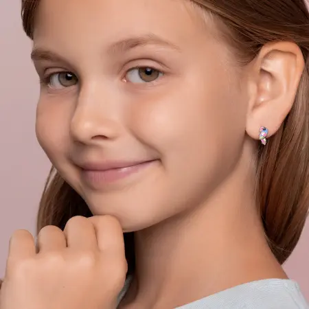 Детские серебряные серьги с эмалью «Попугаи»