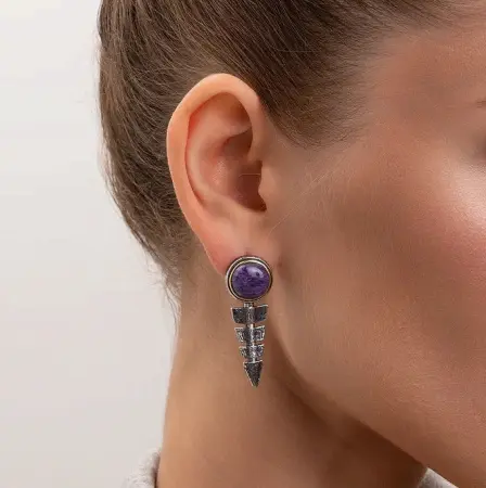 Серебряные серьги «Чертополох»