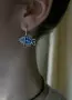 Серебряные серьги «Рыбки» с эмалью