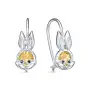 Серебряные серьги с кварцем и фианитами «Зайцы»