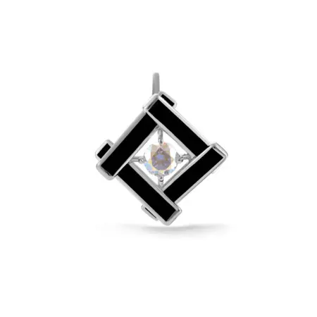 Серебряная подвеска с эмалью и фианитом