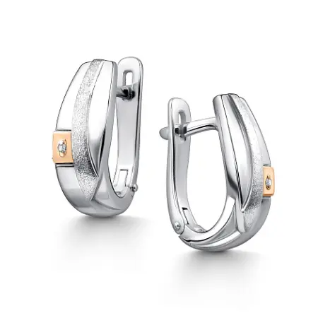 Серебряные серьги с бриллиантами