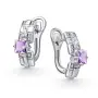 Серьги из серебра с аметистом и фианитами