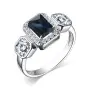 Кольцо из серебра с топазом и фианитами