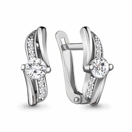 Серебряные серьги с фианитами