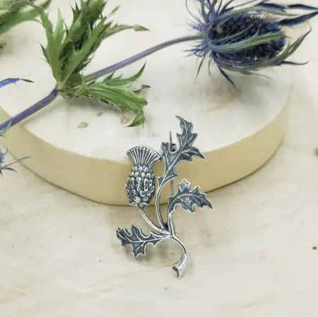 Брошь серебро Чертополох