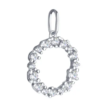 Подвеска из серебра с фианитами