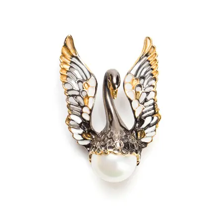 Серебряная подвеска «Лебедь»